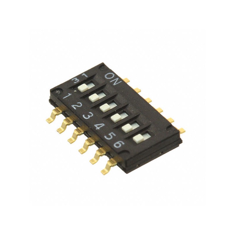 1 pcs : A6HF-6102-PM - SWITCH SLIDE DIP SPST 0.025A 24V