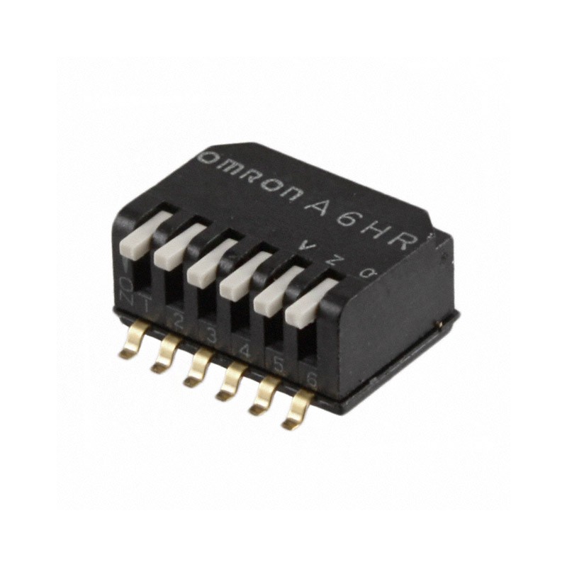 1 pcs : A6HR-6104-PM - SWITCH PIANO DIP SPST 0.025A 24V