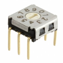 1 pcs : A6K-102RF - SWITCH ROTARY DIP BCD 0.025A 24V