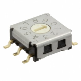 1 pcs : A6KS-102RF - SWITCH ROTARY DIP BCD 0.025A 24V
