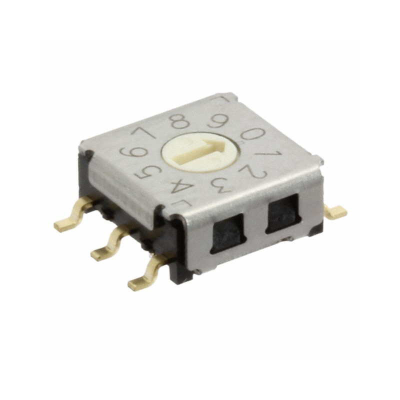 1 pcs : A6KS-102RF-P - SWITCH ROTARY DIP BCD 0.025A 24V