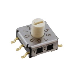 1 pcs : A6KS-102RS - SWITCH ROTARY DIP BCD 0.025A 24V