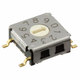 1 pcs : A6KS-104RF - SWITCH ROTARY DIP BCD 0.025A 24V