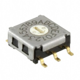 1 pcs : A6KS-162RF - SWITCH ROTARY DIP HEX 0.025A 24V