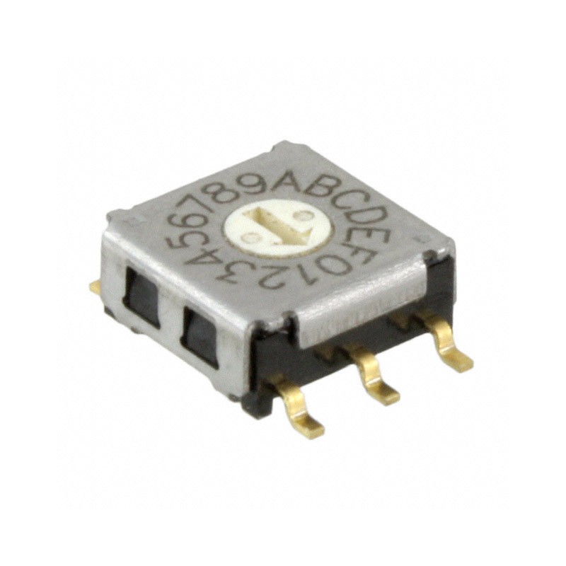 1 pcs : A6KS-162RF - SWITCH ROTARY DIP HEX 0.025A 24V