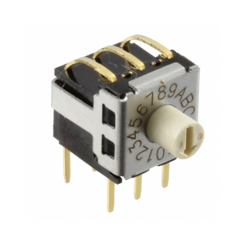1 pcs : A6KS-162RS - SWITCH ROTARY DIP HEX 0.025A 24V