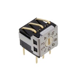 1 pcs : A6KV-102RF - SWITCH ROTARY DIP BCD 0.025A 24V