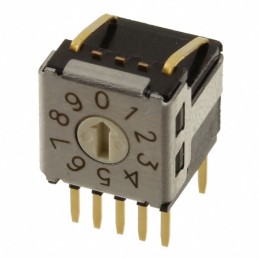 1 pcs : A6KV-104RF - SWITCH ROTARY DIP BCD 0.025A 24V