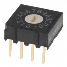 1 pcs : A6R-161RF - SWITCH ROTARY DIP HEX 0.025A 24V