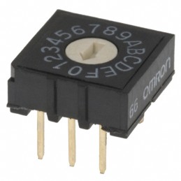1 pcs : A6R-162RF - SWITCH ROTARY DIP HEX 0.025A 24V