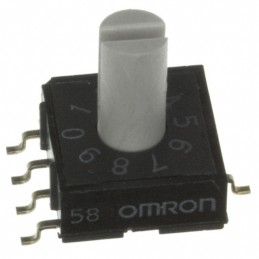 1 pcs : A6RS-161RS - SWITCH ROTARY DIP HEX 0.025A 24V