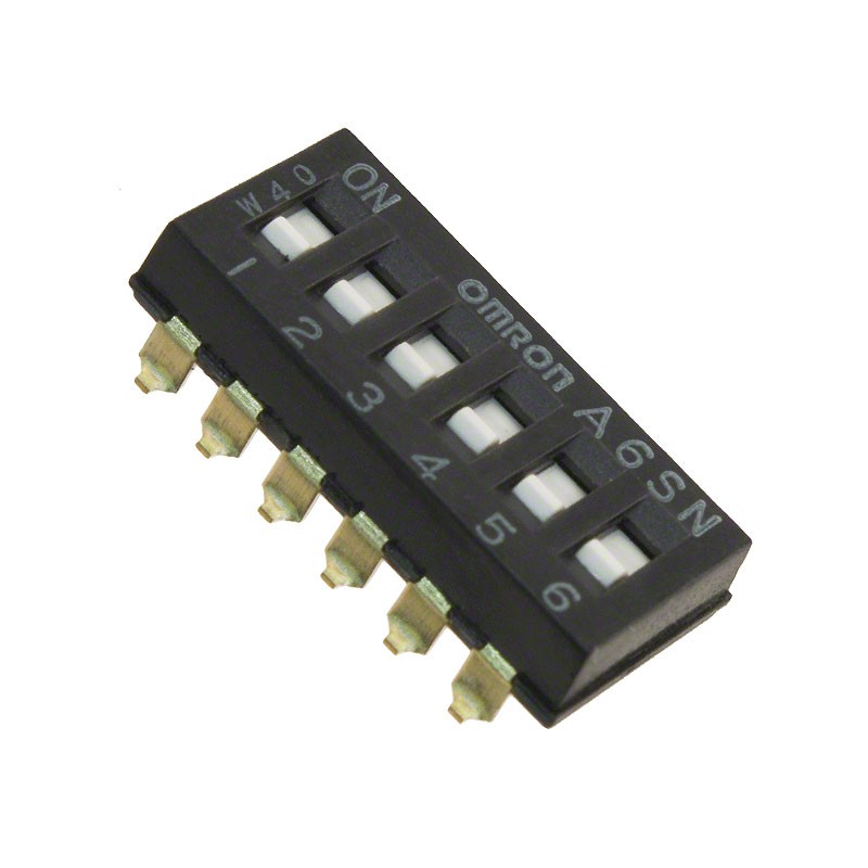1 pcs : A6SN-6102-P - SWITCH SLIDE DIP SPST 0.025A 24V