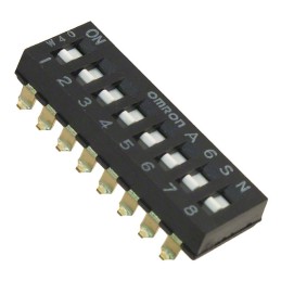 1 pcs : A6SN-8102-P - SWITCH SLIDE DIP SPST 0.025A 24V