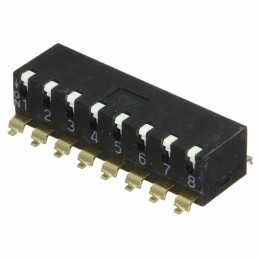 1 pcs : A6SR-8101 - SWITCH PIANO DIP SPST 0.025A 24V