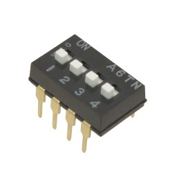 1 pcs : A6TN-4104 - SWITCH SLIDE DIP SPST 0.025A 24V