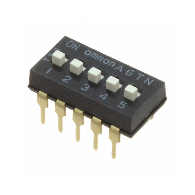 1 pcs : A6TN-5104 - SWITCH SLIDE DIP SPST 0.025A 24V