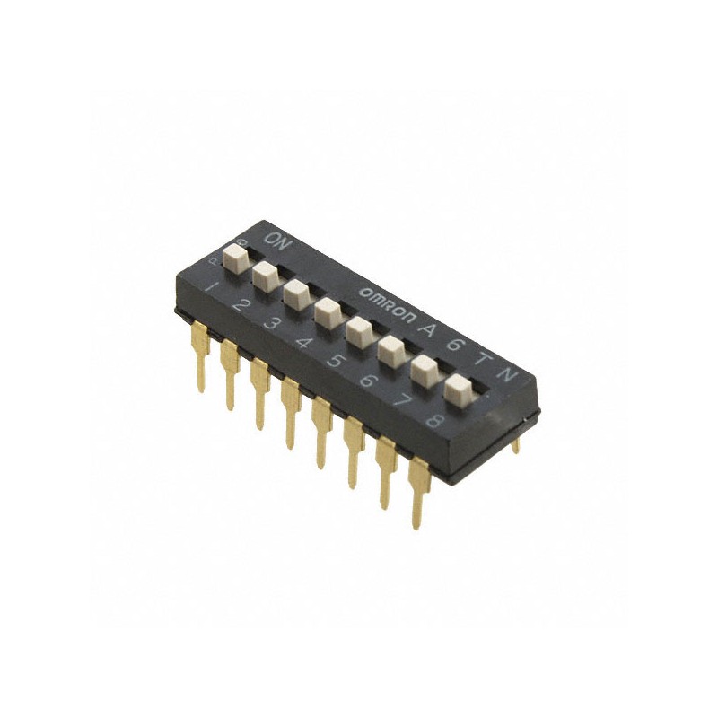 1 pcs : A6TN-8104 - SWITCH SLIDE DIP SPST 0.025A 24V