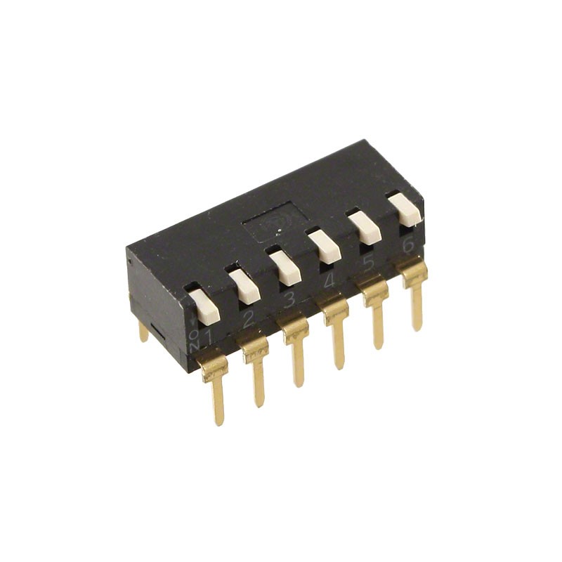 1 pcs : A6TR-6104 - SWITCH PIANO DIP SPST 0.025A 24V