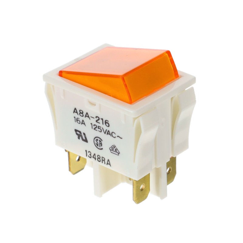 1 pcs : A8A-216 - SWITCH ROCKER DPST 16A 125V