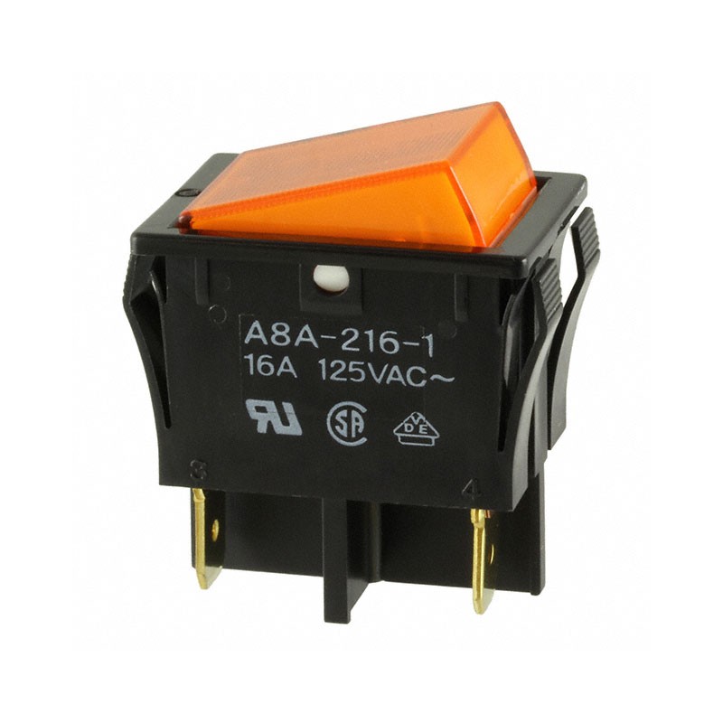 1 pcs : A8A-216-1 - SWITCH ROCKER DPST 16A 125V