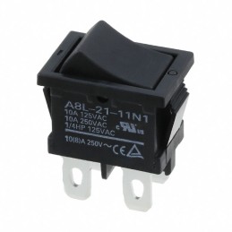 1 pcs : A8L-21-11N1 - SWITCH ROCKER DPST 10A 125V