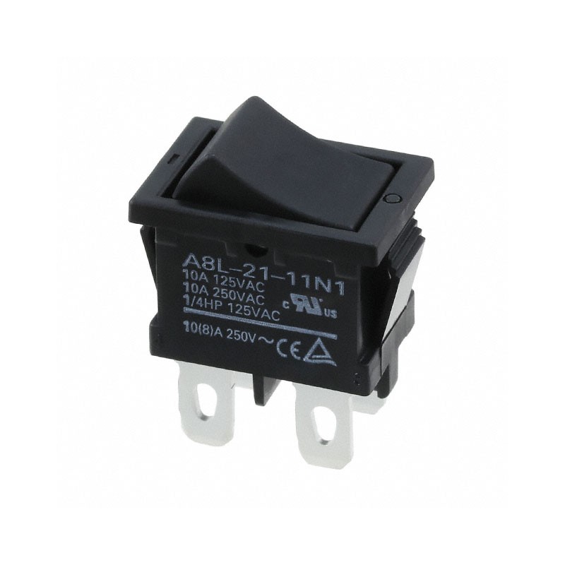 1 pcs : A8L-21-11N1 - SWITCH ROCKER DPST 10A 125V