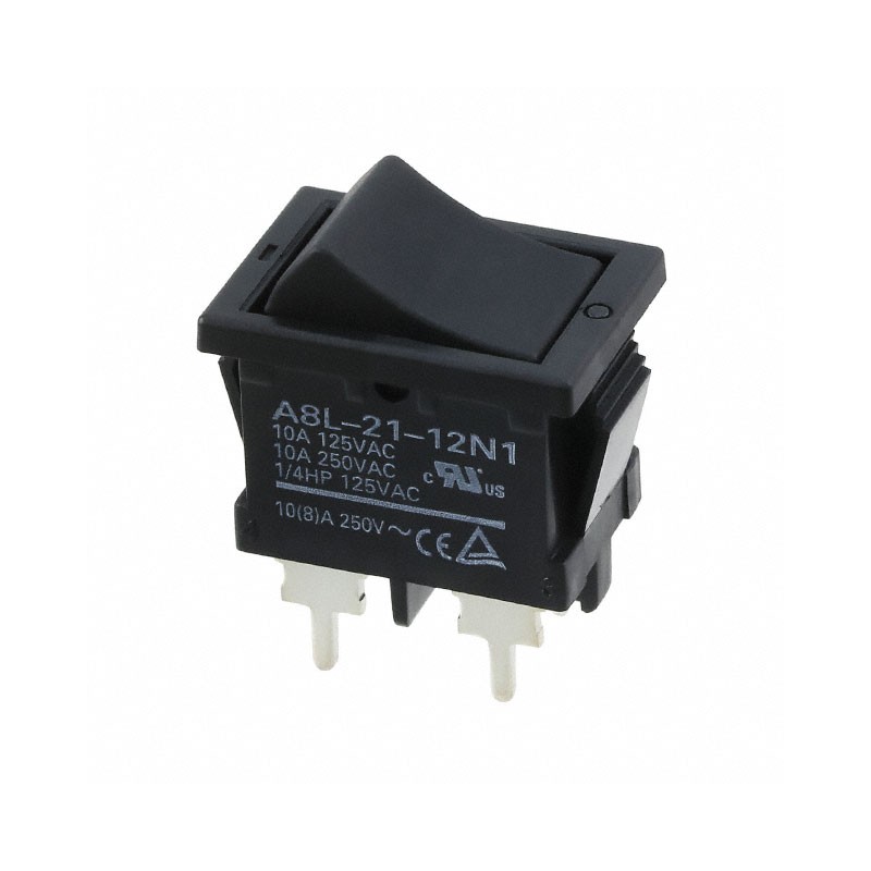 1 pcs : A8L-21-12N1 - SWITCH ROCKER DPST 10A 125V