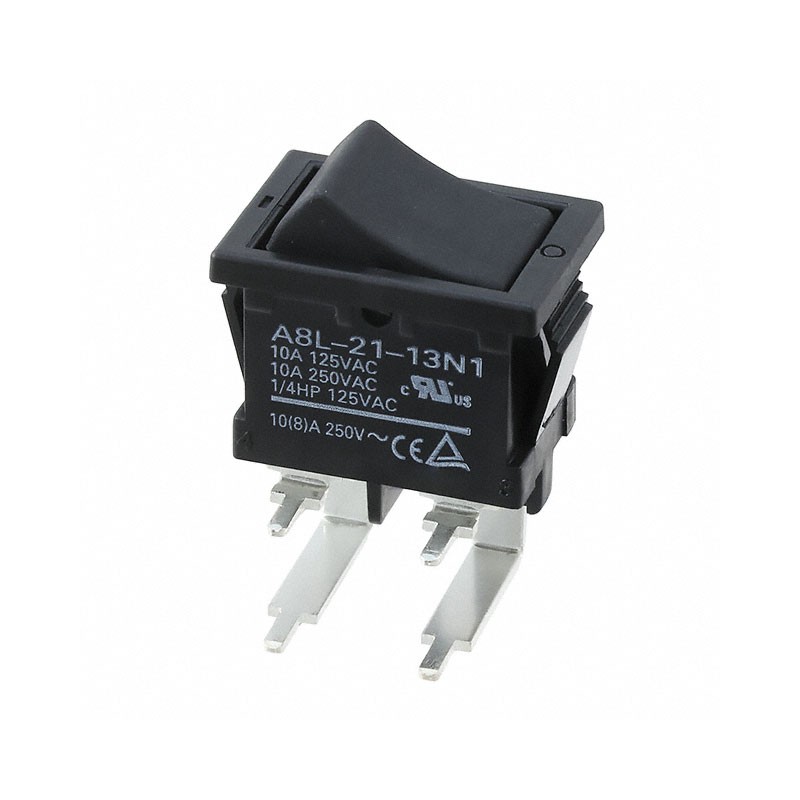 1 pcs : A8L-21-13N1 - SWITCH ROCKER DPST 10A 125V