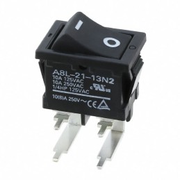 1 pcs : A8L-21-13N2 - SWITCH ROCKER DPST 10A 125V