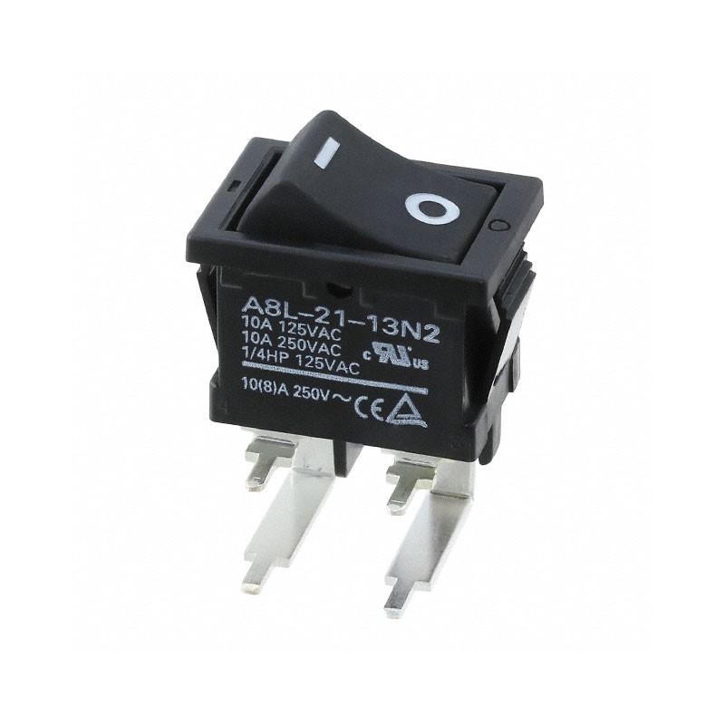 1 pcs : A8L-21-13N2 - SWITCH ROCKER DPST 10A 125V