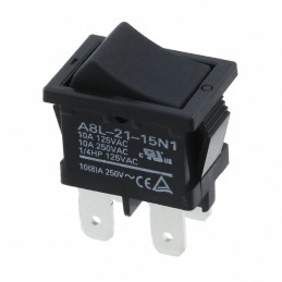 1 pcs : A8L-21-15N1 - SWITCH ROCKER DPST 10A 125V