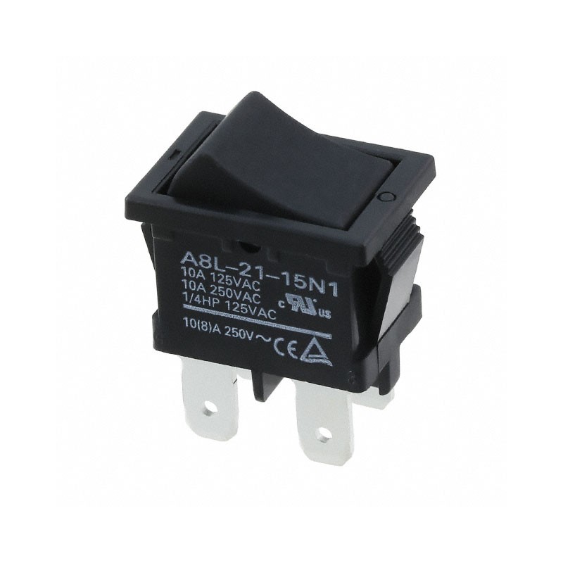 1 pcs : A8L-21-15N1 - SWITCH ROCKER DPST 10A 125V