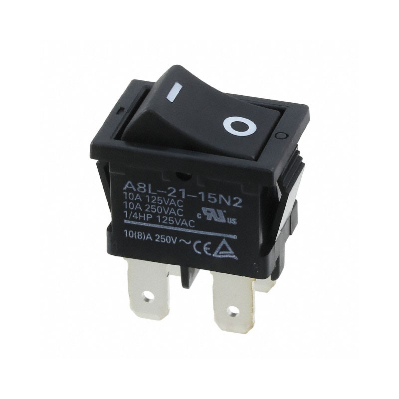 1 pcs : A8L-21-15N2 - SWITCH ROCKER DPST 10A 125V