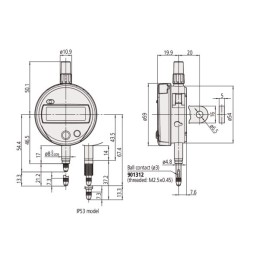 1 pcs - Mitutoyo 543-790B-10Metric Plunger Digital Indicator, 12.7 mm Measurement Range, 0.001 mm Resolution , 0.003 mm Accuracy