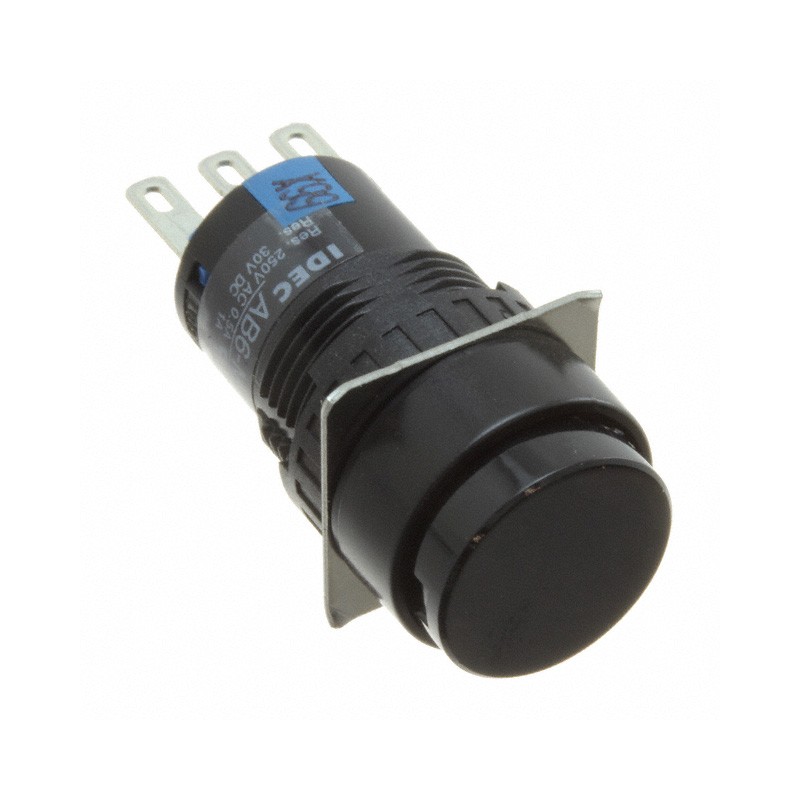 1 pcs : AB6M-M1P-B - 16MM PUSHBUTTON BLACK