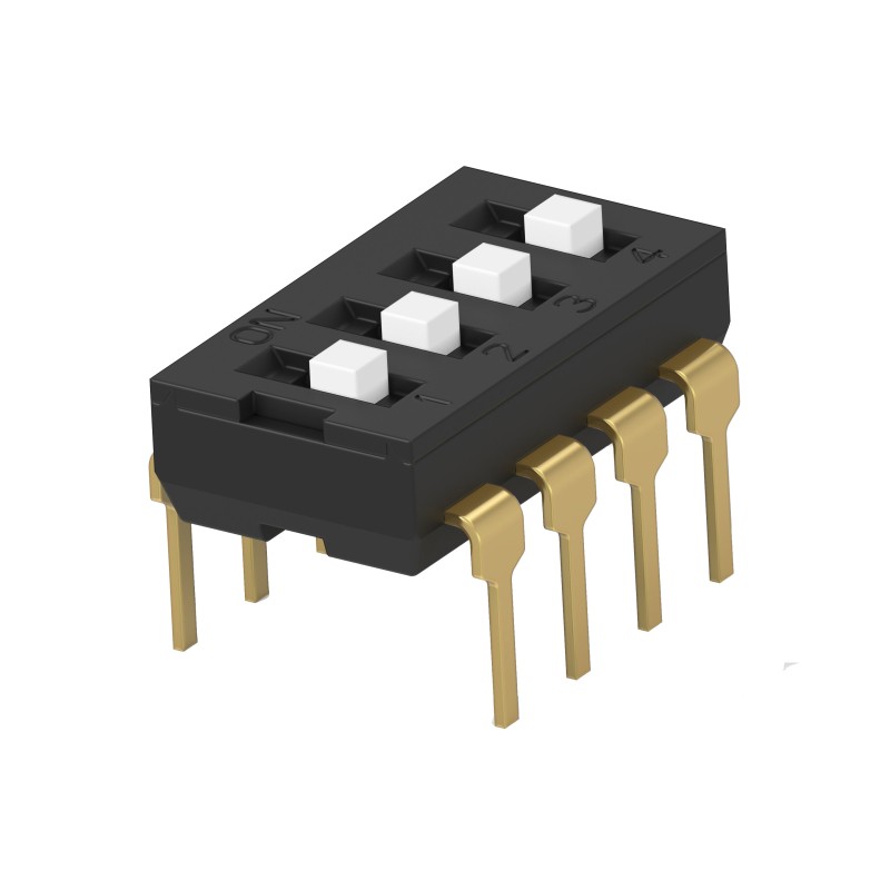 1 pcs : ADEN04TTU04 - SWITCH SLIDE DIP SPST 0.025A 24V