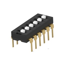 1 pcs : ADEN06TTU04 - SWITCH SLIDE DIP SPST 0.025A 24V