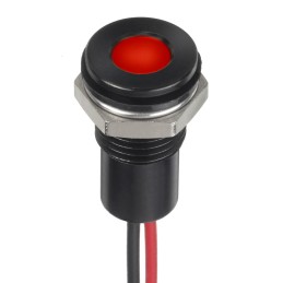 1 pcs - RS PRO Red Panel Mount Indicator, 24V dc, 8mm Mounting Hole Size, Lead Wires Termination, IP67