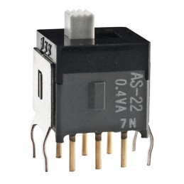 1 pcs : AS22AB - SWITCH SLIDE DPDT 0.4VA 28V