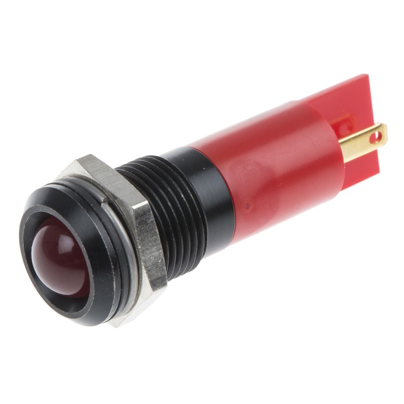 1 pcs - RS PRO Red Panel Mount Indicator, 12V, 14mm Mounting Hole Size, IP40