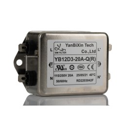1 pcs - RS PRO 20A 250 V ac, Chassis Mount EMI Filter 2 Phase