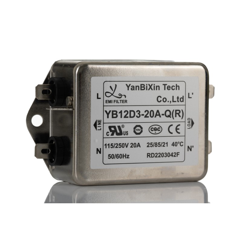 1 pcs - RS PRO 20A 250 V ac, Chassis Mount EMI Filter 2 Phase