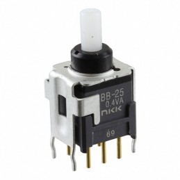 1 pcs : BB25AB - SWITCH PUSH DPDT 0.4VA 28V