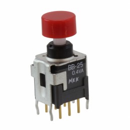 1 pcs : BB25AB-HC - SWITCH PUSH DPDT 0.4VA 28V