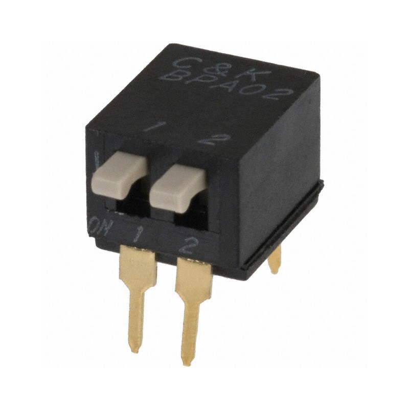1 pcs : BPA02B - SWITCH PIANO DIP SPST 0.1A 5V