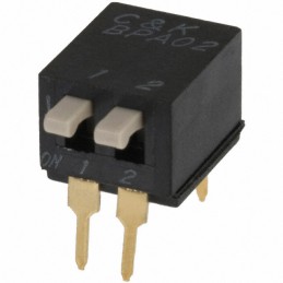 1 pcs : BPA02RB - SWITCH PIANO DIP SPST 0.1A 5V