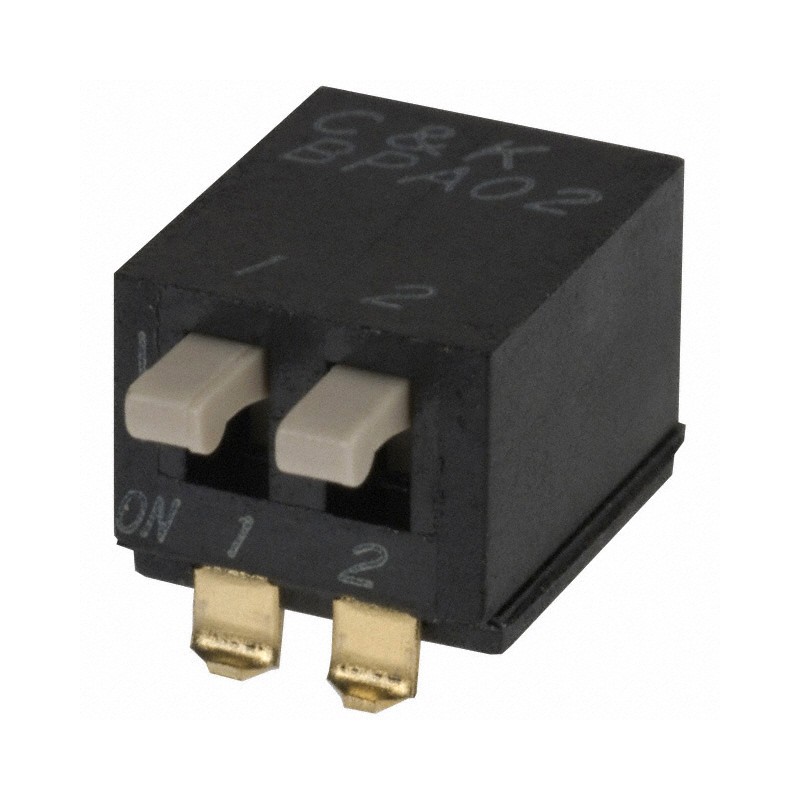 1 pcs : BPA02SB - SWITCH PIANO DIP SPST 0.1A 5V