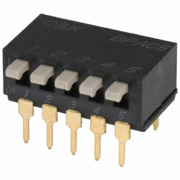 1 pcs : BPA05B - SWITCH PIANO DIP SPST 0.1A 5V