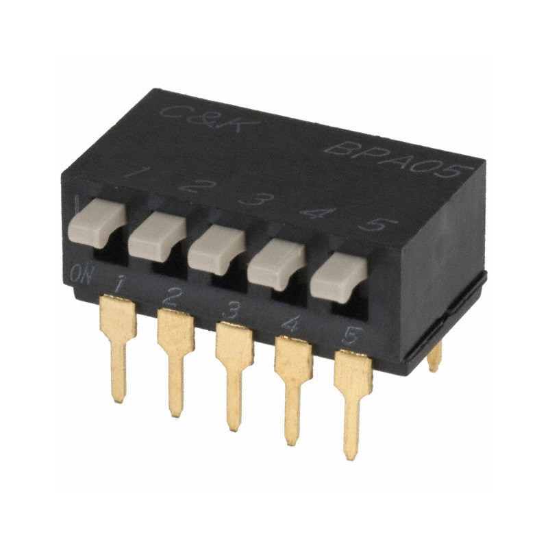 1 pcs : BPA05B - SWITCH PIANO DIP SPST 0.1A 5V