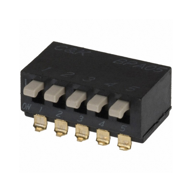 1 pcs : BPA05SB - SWITCH PIANO DIP SPST 0.1A 5V